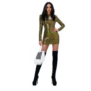 Sequin Green Mini Dress